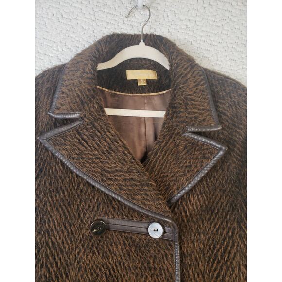 Katherine Kelly Women's Alpaca Wool Faux Fur Coat 8 Brown Elegant Old Hollywood - Picture 4 of 10